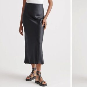 Quince Washable black silk maxi skirt